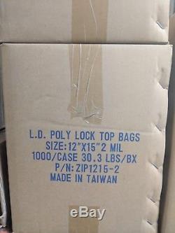 2000 4x8 Clear Plastic Zipper Poly Locking Reclosable Bags 2 MiL