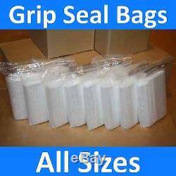 Grip Seal Bags Poly Plastic Plain Strong Clear Large Variety of Size