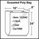 1.5 Mil Gusseted Poly Plastic Bag 10x8x24 Clear Fda Approved Cs/1000 (122042)