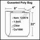 1.5 Mil Gusseted Poly Plastic Bag 8x4x22 Clear Fda Approved Cs/1000 (122674)