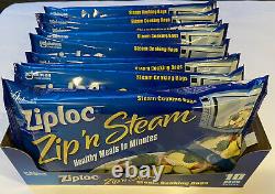 (10) Ziploc Zip N Steam Cooking Bags Microwave 10 Bags Per Pack NEW