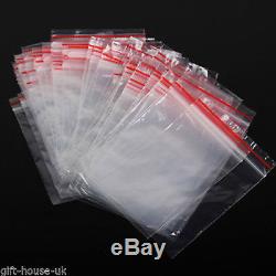 10 or 100 Small Clear Bags Plastic Baggy Grip Self Seal Resealable Zip Lock