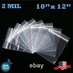 10 x 12 Clear Zip Seal Plastic Bags 2Mil Jewelry Pill Zipper Top Lock Baggies