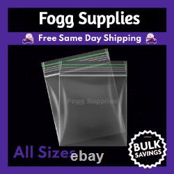 100 Clear Plastic Bags Baggy Baggies Grip Self Seal Resealable Zip Lock Plastic