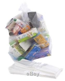 100 Clear Recycling Bags / Sacks / Refuse / Rubbish 64 Gauge by Bag It Plastic
