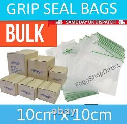 100 Clear Small Plastic Bags Baggy Grip 100% REUSABLE Baggies Zip Lock Plastic