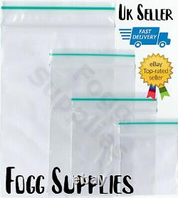 100 GRIP SEAL BAGS Self Clear Resealable Polythene Plastic Zip Lock All Sizes