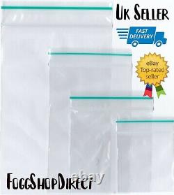 100 GRIP SEAL BAGS Self Resealable Clear Polythene Plastic Zip Lock All Sizes