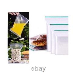 100 GRIP SEAL BAGS Self Resealable Clear Polythene Poly Plastic Zip Lock Baggies