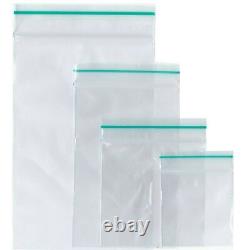 100 GRIP SEAL BAGS Self Resealable Clear Polythene Poly Plastic Zip Lock Baggies