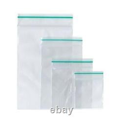 100 GRIP SEAL BAGS Self Resealable Clear Polythene Poly Plastic Zip Lock Baggies