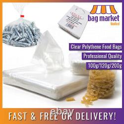 100 Gauge Food Grade Clear Polythene Bags Freezer/Storage/Sandwich/Poly/Strong