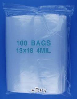 100 Large 13 X 18 Clear Grip Seal Grip seal Plastic Resealable Bags Good Quality