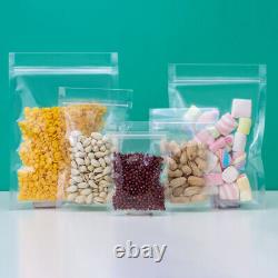 100 Pcs Clear Grip Lock Plastic Resealable Self Seal Polythene Bags All Sizes