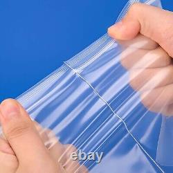 100 Pcs Clear Grip Lock Plastic Resealable Self Seal Polythene Bags Ultra Thick