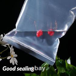 100 Pcs Clear Grip Lock Plastic Resealable Self Seal Polythene Bags Ultra Thick