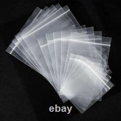 100 Pcs Heavy Duty Plastic Grip Seal Zipper Lock Bag Resealable Reusable Pouches