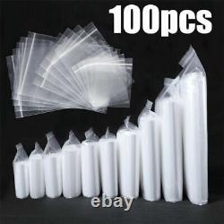 100 Pcs Heavy Duty Plastic Grip Seal Zipper Lock Bag Resealable Reusable Pouches