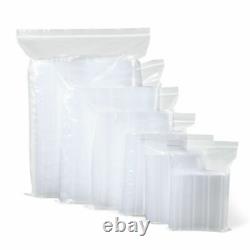 100 Pcs Heavy Duty Plastic Grip Seal Zipper Lock Bag Resealable Reusable Pouches