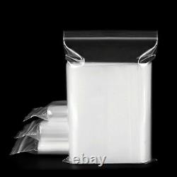 100 Pcs Heavy Duty Plastic Grip Seal Zipper Lock Bag Resealable Reusable Pouches