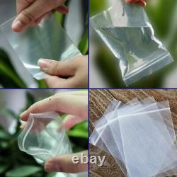 100 Pcs Heavy Duty Plastic Grip Seal Zipper Lock Bag Resealable Reusable Pouches