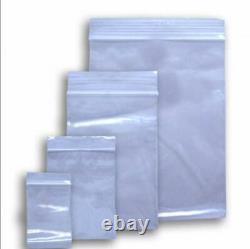 100 Small Clear Bags Plastic Baggies Baggy Grip Self Seal Resealable Zip Lock UK