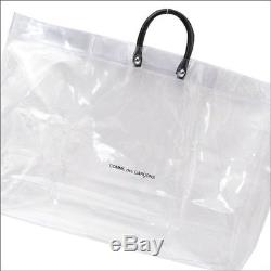 100% authentic BNWT COMME DES GARCONS clear tote bag black logo plastic vinyl