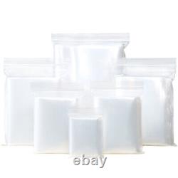 100 pcs Grip Seal Bags Self Resealable Mini Grip Poly Plastic Clear Zip Lock Bag