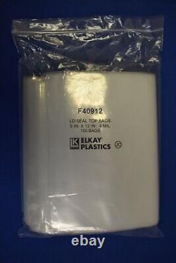 100 to 1000 9x12 Clear Zipper Plastic Seal Top Reclosable Zip-lock Bags 4Mil