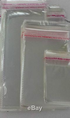 100 x Clear Self Adhesive Peel & Seal Plastic Display Bags, Jewellery, craft
