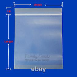 1000 Clear 4-Mil THICK Zip Resealable Parts Bag, Top Lock Plastic Bags