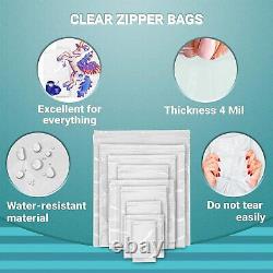 1000 Clear Zip Lock Bags Assortment 4 Mil Clear Seal Top