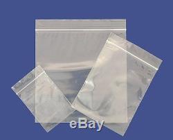 1000 Grip Seal Bags Self Resealable Poly Plastic Clear Zip Lock Bags All Sizes