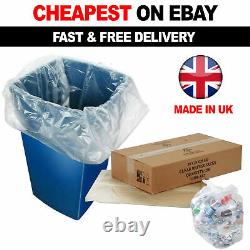 1000 X Clear Refuse Sacks 140G Large Bin Liners Rubbish Waste Recycling Bags 90L