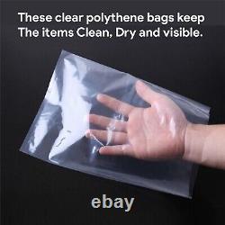 1000 x Clear Plastic Polythene Bags Packing Poly Bag 12 in x 18 in 100 Gauge