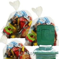 1000 x Large CLEAR Refuse Sacks Bin Liner Rubbish Bags thick 160g 18x29x39