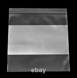 10000 Clear 2 Mil Reclosable Plastic Poly Bags Top Seal 8x8 with White Block