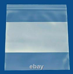 10000 Clear 2 Mil Reclosable Plastic Poly Bags Top Seal 8x8 with White Block