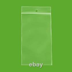 10000 Pcs Clear Reclosable Plastic ZipLock Bags with Hang Hole 3.5x12 4 Mil