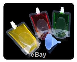 100500ml Plastic Spout Bag Stand Up Liquid Drink Milk Juice Wine Pouch With Cap