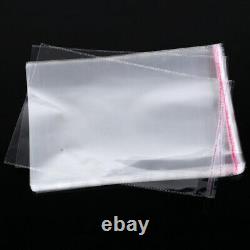 100X Clear Self-Adhesive Seal Plastic OPP Bags Cellophane Storage Bag Resealable