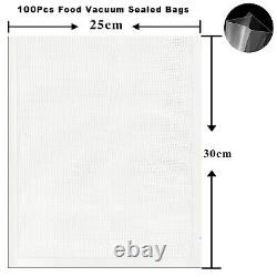 100X Vacuum Food Sealer Bags Embossed/Textured Food Grade Fresh Storage Pouches