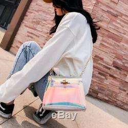 10X(Candy Female Fashion Jelly Transparent Tote Bag Plastic Shoulder Bag Bu 4H3)