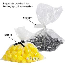 12 X 18 Flat Open Top Clear Plastic Poly Bags for Party Favors, Gifts, Parts