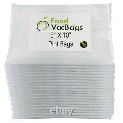 1200 6x10 PINT FoodVacBags for FoodSaver machines Vacuum Sealer Bags CASE