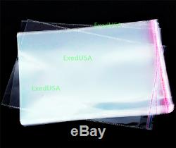 12x15 Clear Resealable Self Adhesive Seal Cello Lip & Tape Plastic Bags T Shirt