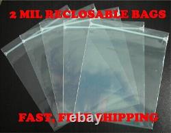 13 x 18 ZIP SEAL BAGS CLEAR 2 MIL PLASTIC RECLOSABLE LOCK MINI BAGGIES PCS