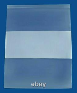 13x18 Clear Reclosable Plastic Poly Bags with White Block 2 Mil 4000 Pieces