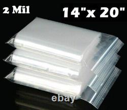 14x 20 CLEAR 2 MIL TOP LOCK ZIP SEAL BAGS PLASTIC RECLOSABLE SMALL BAGGIES