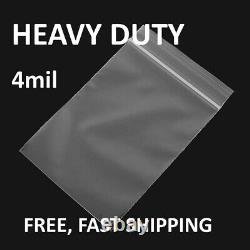 14x20 CLEAR 4MIL ZIP SEAL TOP LOCK BAGS POLY PLASTIC RECLOSABLE ZIPPER BAGGIES